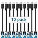 Mopower Micro USB Cable,10 Pcs 3FT High Speed USB 2.0 A Male to Micro B Charge and Sync Cables for Samsung,LG,BlackBerry and Motorola Smartphones & Tablets Black (10-Pack)