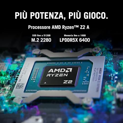 ROG Xbox Ally RC73YA, Console Gaming, Display 7" Glossy touchscreen, 120Hz, AMD Ryzen Z2, RAM 16GB, 512GB SSD PCIE, Windows 11 Home, White - Videogame - Immagine 2