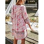 TEMOFON-Womens-Boho-Dress-Summer-Mini-Floral-34-Long-Sleeve-V-Neck-Flowy-Loose-Casual-Beach-Dresses