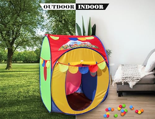 Image of Homecute Pop Up Foldable Hut Type Kids Toys Baby Tent House, Tent House for Girls & Boys, Play Tent House Suitable for 1 Year to 6 Years (Small Size Multicolour)