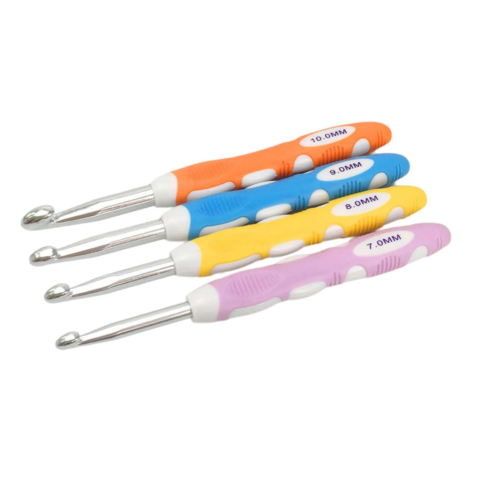 4Pcs Ergonomic Handle Crochet Hook for Knitting Weaving Craft 7.0mm-10mm Ergonomic Crochet Hook for Beginner Hobbyist