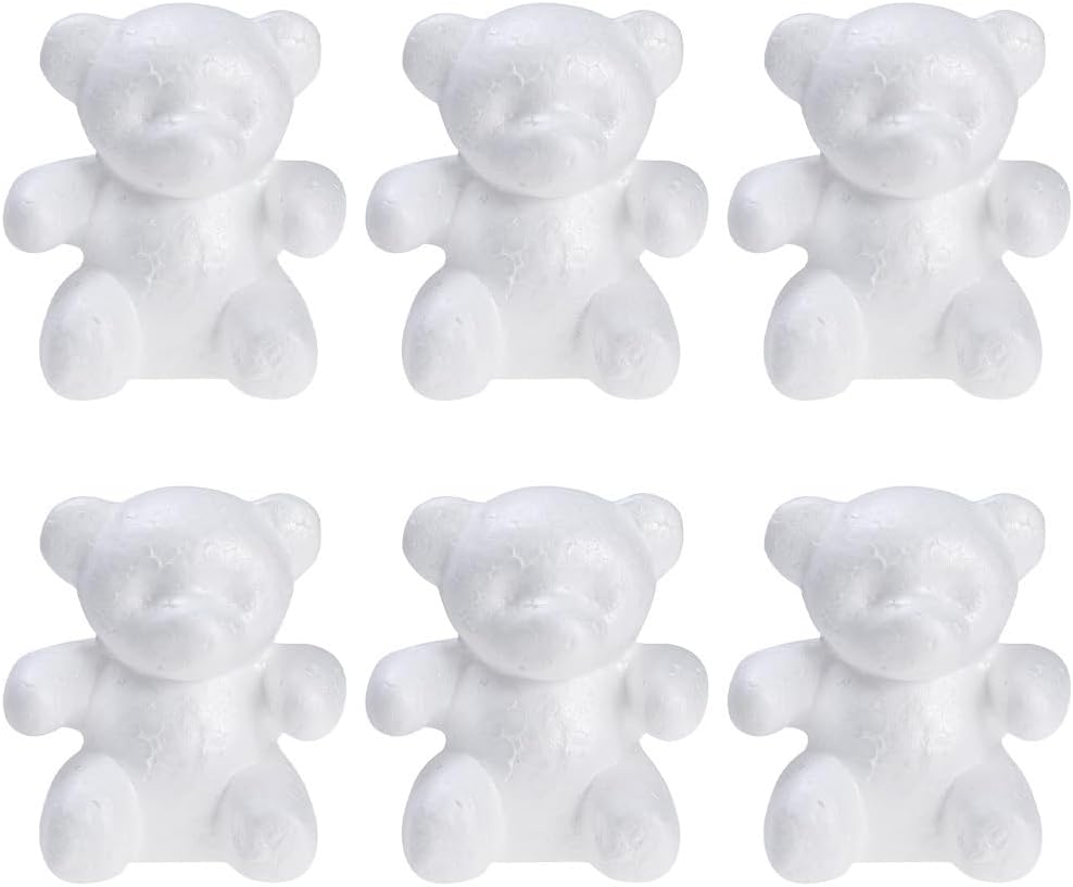 PRETYZOOM Foam Bear Model DIY Craft Supplies for Kids Creative Bear Shape Molding Art Projects Thermal Insulation Material Desktop Ornament and Photo Props