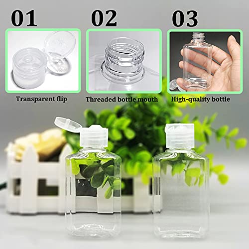 40 Pack 2 Oz Plastic Refillable Bottles With Flip Cap,Clear Empty Hand Sanitizer Bottles,Portable Reusable Containers With Lids For Shampoo,Body Soap,Toner And Lotion #TOP4