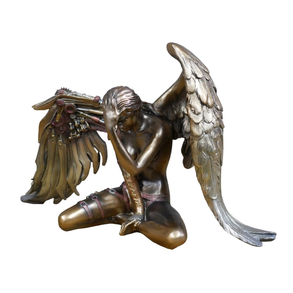 Steampunk Angel Ornament Golden Industrial Home Decor Figurine Statue Sculpture