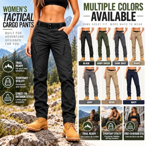 Women's Tactical Cargo Pants, Ripstop Stretchy Hiking Pants with Pockets - image 4
