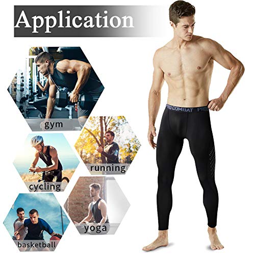 image for SENZE 3 Pack Men's Thermal Compression Pants, Athletic Running Tights 