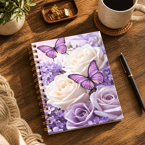 Journal à spirale avec papier de qualité supérieure et illustrations florales - 5