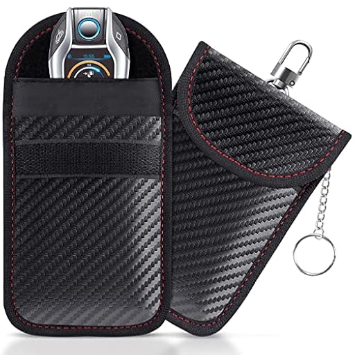 lanpard 2PCS Mini Bolsa Faraday para Llaves de Coche, Funda Bloqueo de Señal de Seguridad Anti RFID/WiFi/gsm/LTE/NFC Protección Antirrobo (Fibra de Carbono) | Ya disponible en tu tienda friki favorita! En mundofriki.es!