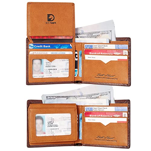 Image of Men Wallet Genuine Leather RFID Bifold Wallet