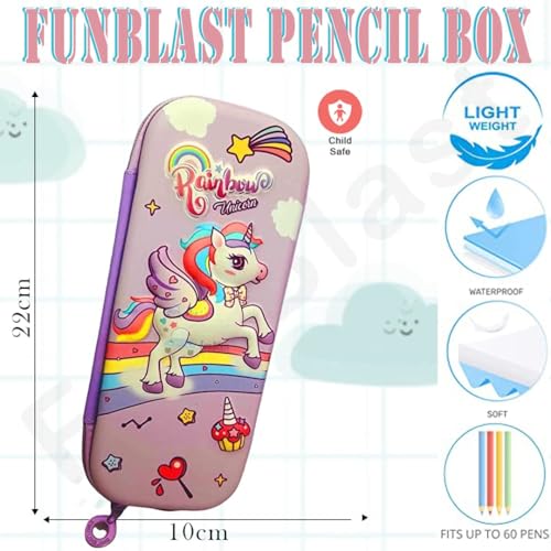 Image of FunBlast Multipurpose Zipper Pencil Case, Pen & Pencil Pouch Bag Case for School Supplies for Kids (Purple)