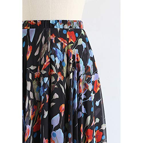 CHICWISH Women's Floral Watercolor Flower Maxi Floral Chiffon Slip Skirt2