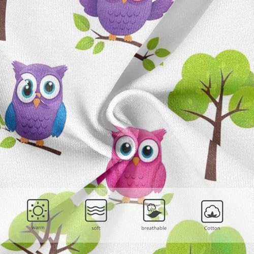 Toddler Briefs, Cute Colorful Cartoon Owls Girls' Cotton Brief Underwear, 2–8 Years3