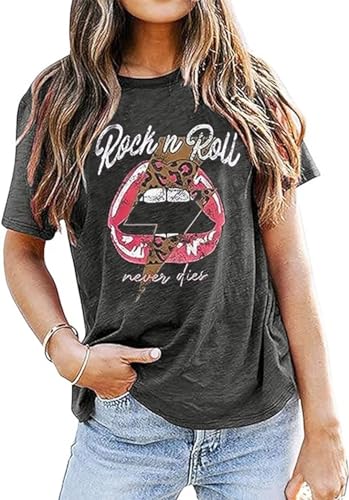 Women Vintage Graphic Rock Concert Shirts Short Sleeve Rock Band Country Music T Shirts Tops3