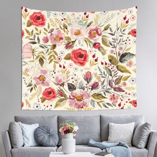 Tapisserie de roses pour chambre à coucher drapé mural romantique