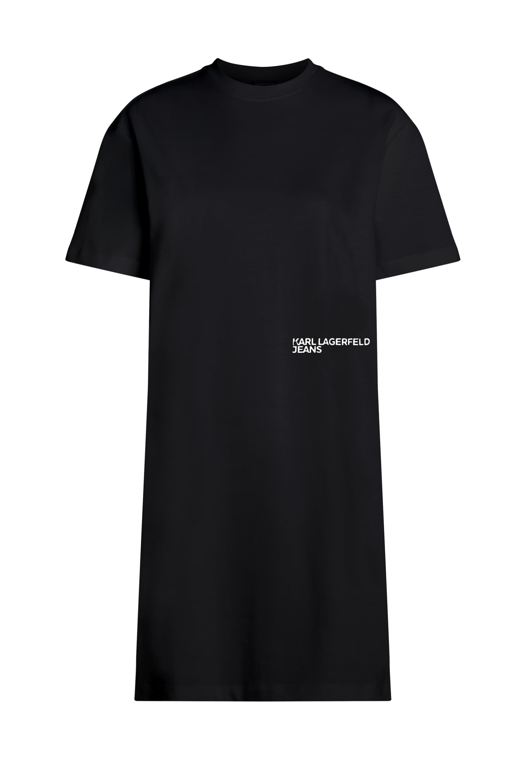 Karl Lagerfeld Jeans Women's Black Karlism Tee Dress, Regular Fit, L