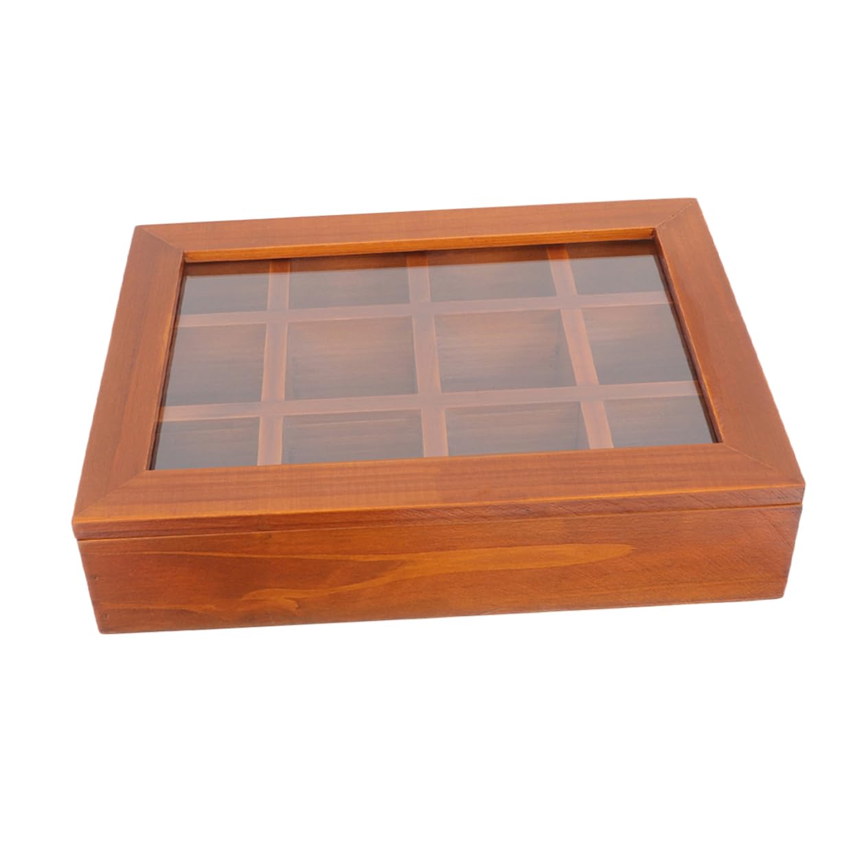 iplusmile Boîte à Sachets De Thé En Bois 12 Compartiments 30x26.5x6 Cm Compartimentée Avec Couvercle Rangement Pratique Pour Maison Bureau Pique-niques Organisateur Multifonctionnel
