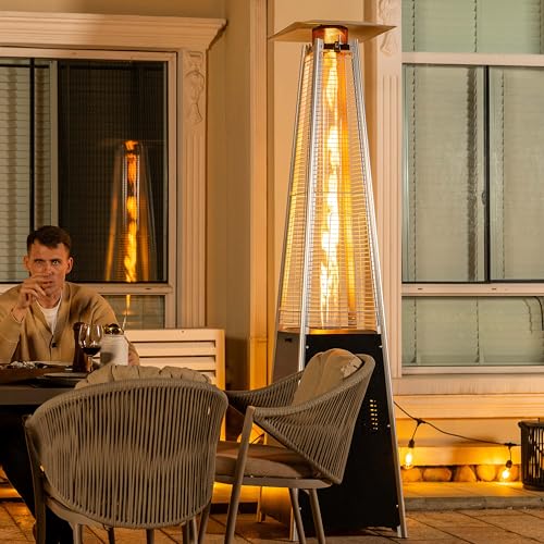 Image of Nuu Garden 48,000 BTU Outdoor Propane Patio Heater with Glass Tube, Black