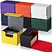 Vicenpal 8 Pack Card Deck Case Bulk, Sleeved Leather Boxes, Magnetic Game Box with Sleeves for 100 Plus Playing Cards Commander Compatible MTG/ TCG, Horizontal, Colors, Orange,Blue,White,Green