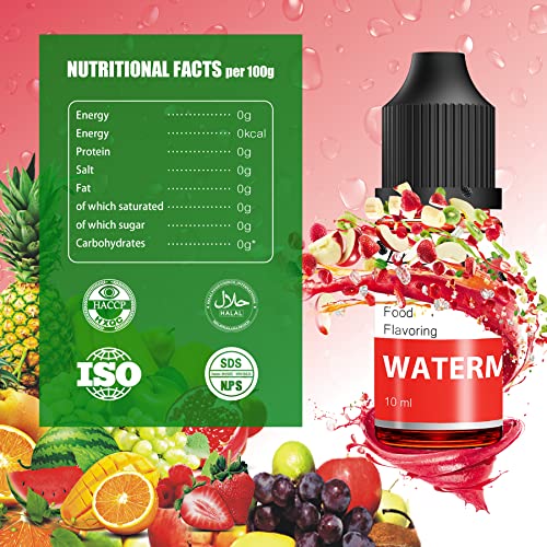 Lebensmittelarom, Food Flavour Drops - 16 Konzentrierte Lebensmittel Aromaöl Flavor Oil zum Backen, Kochen, Süßigkeiten - Wasser- und öllösliches Lipgloss Aromaöl für die Seifen, Getränke - je 10 ml
