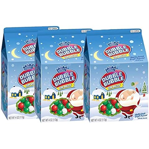 America's Original Dubble Bubble Gumballs Christmas Carton Stocking Stuffers, Pack of 3 Cover