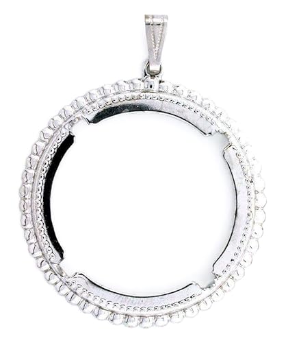 ONE SILVER PLATED PEACE MORGAN EISENHOWER DOLLAR COIN PENDANT MOUNTING CF183