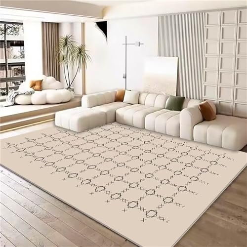 Tapis de salon gris 60x90cm géométrique moderne anti-dérapant - 2