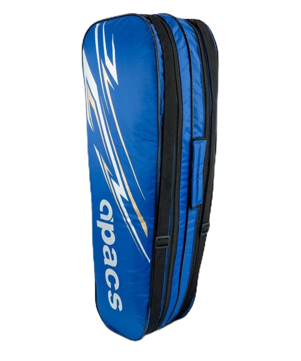 Apacs Badminton Kitbag | Two Compartments | Soft Padded Shoulder Straps | Durable Polyester Badminton Kitbag (Blue)