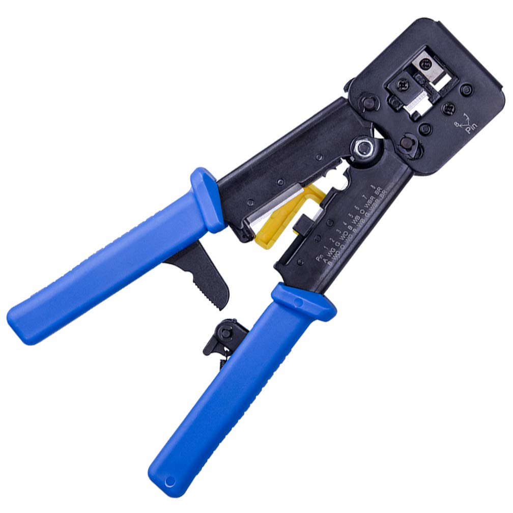 Buy RJ45 Crimp Tool Pass Through Crimper Cable Connector