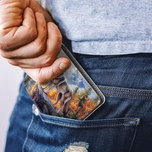 Image of Coldinair Foreset Wolf Teen Boys Wallet for Kids 10-12 /8-12,Credit Card Holder Wallet Id Window Bifold Sports Wallet for Boys Men