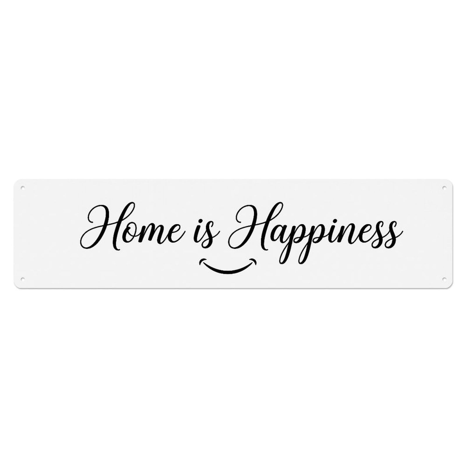 Home Is Happiness Tranquil Retreat Metal Tin Skinny Sign Plaque Wall Decor for Cafe, Club Bar, Office, Home Garden Metal Poster 4x16Inch