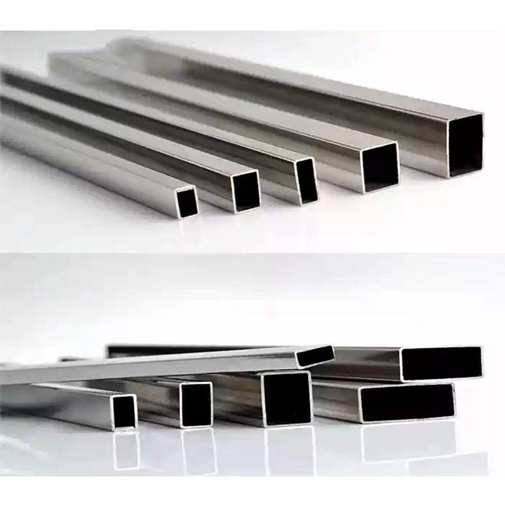 Idrrspcp One Color Stainless Steel Pipe，Stainless Pipe，304 Small Square Pipe, 3X3, 4X4 5X5 6X6 7X7 Diameter Rectangular Hollow Tube Rod, 1Pcs(7X7x1mm)