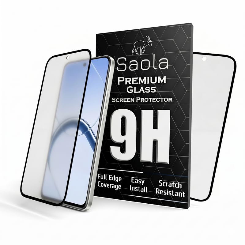 Image of Saola HD Matte Tempered Glass With 18H Hardness For Realme 16 5G (PACK OF 1) with Hassle-less Installation Kit. Full screen Coverage. 6.57 inch