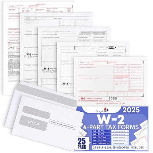 Kit de formularios láser W-2 y sobres de correspondencia laboral 7