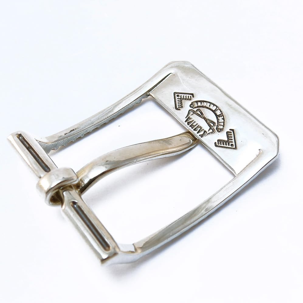 Handmade runic solid german silver 1.5 inch belt buckle Bayurok, Frame type belt buckle