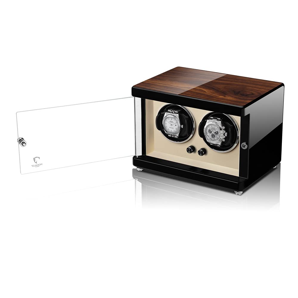 MODALO Uhrenbeweger (Watch Winder) Ambiente MV4 für 2 Uhren Walnuss-Holz Design…