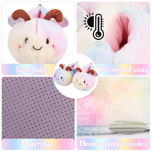 Cute Bee Women's Slippers Funny Novelty Animal Slipper Cozy Bee Fuzzy Slippers Soft Winter Warm House Shoes3