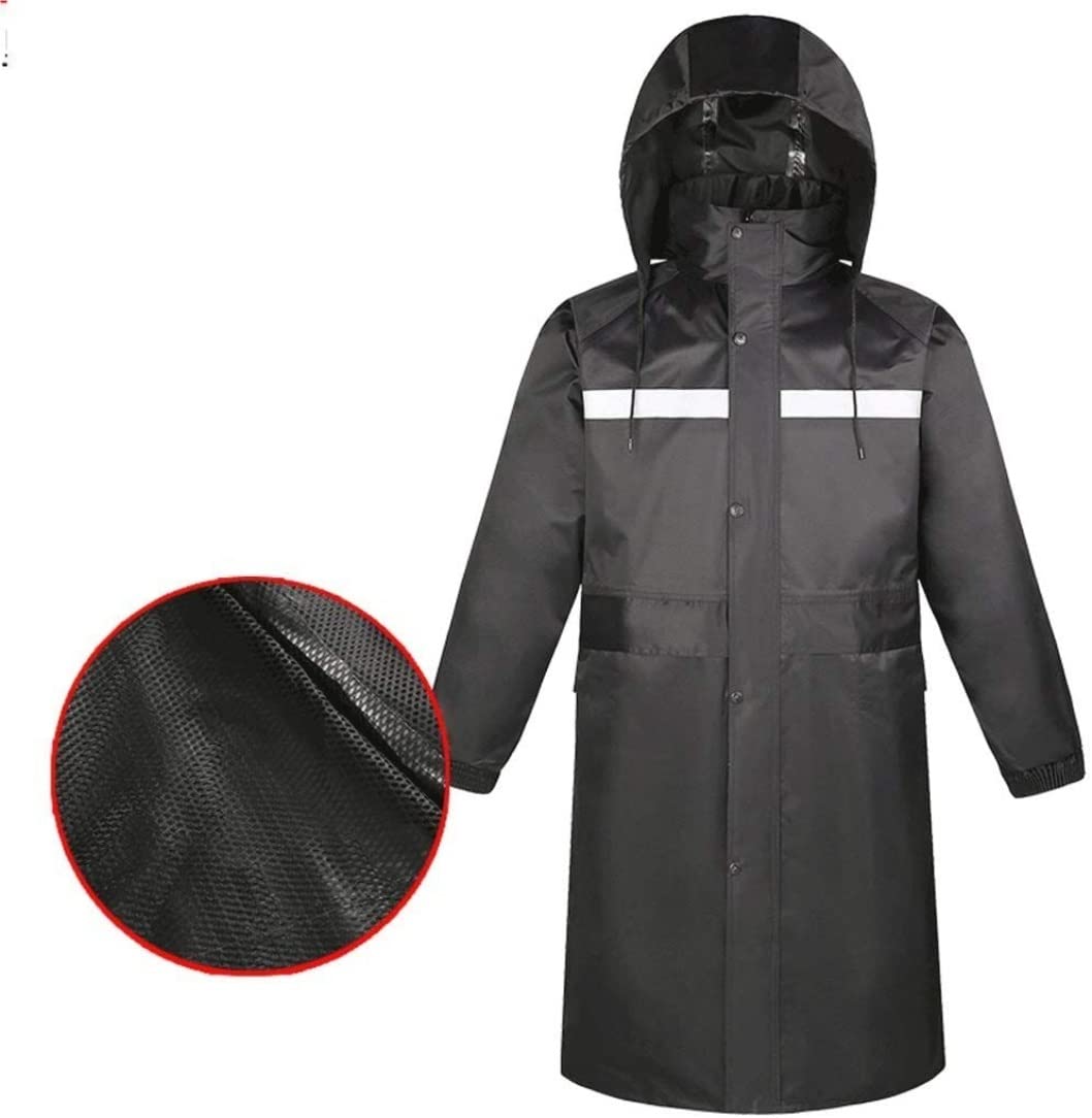 Chalecos Reflectantes de Alta Visibilidad, Chaleco Reflectante Impermeable de Manga Larga con Ribete Negro Naranja Varios tamaños(Black,XXL)