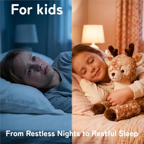 Image of Niuniu Daddy Weighted Stuffed Animals, 20 in 3.3 lbs, Fawn Plush for Kids | Heavy sensory lap pad, lying body pillow for sleeping, machine wash, huggable plushies, soothing gift for kids and adults