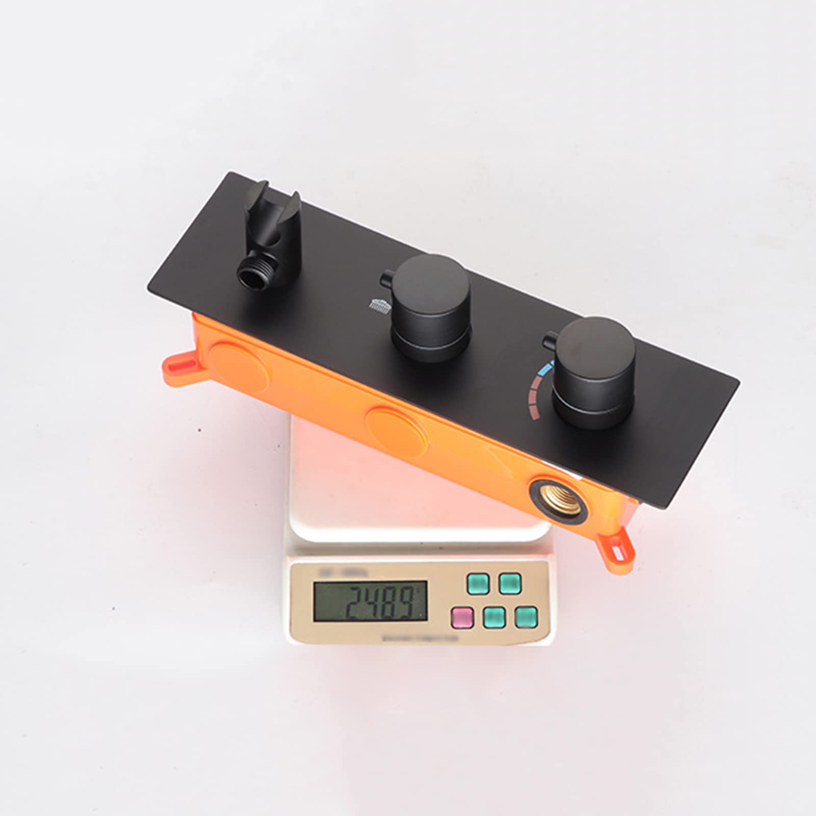 Rubinetto Doccia Set Miscelatore Doccia Parete Nero Miscelatore Doccia Incasso Caldo e Freddo Valvola 2 Vie ABS 10 in Doccia Pioggia Rotonda Miscelatore Doccia Incasso