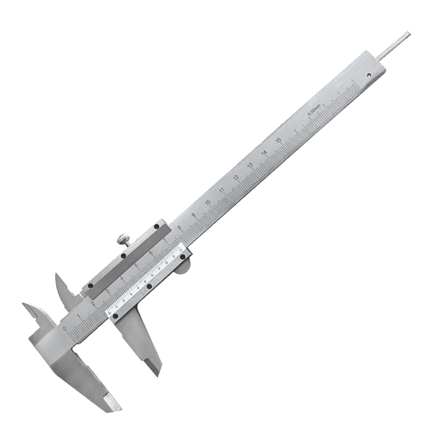 Pied a Coulisse,0-150mm Mesure Coulisse,Pieds à Coulisse Vernier,Caliper Gauge,pour les Mesures Externes,Internes,Profondeur et Pas, Acier à Haute Teneur en Carbone,Argent,0.02mm/0.001" Précision