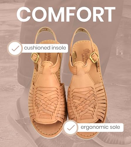 Image of Macarena Collection Womens Shoes Leather Sandals for Women | Huarache Handmade Mexican Sandals Women | Comfortable & Stylish Womens Sandals 3044