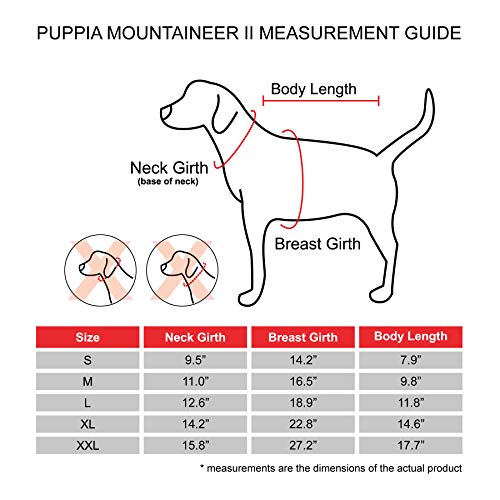 Puppia Mountaineer Winter Dog Coat With Integrated Harness No Pull Cold Weather Waterproof Warm Fleece Back Zipper For Small & Medium Dog, Grey, Medium #TOP6