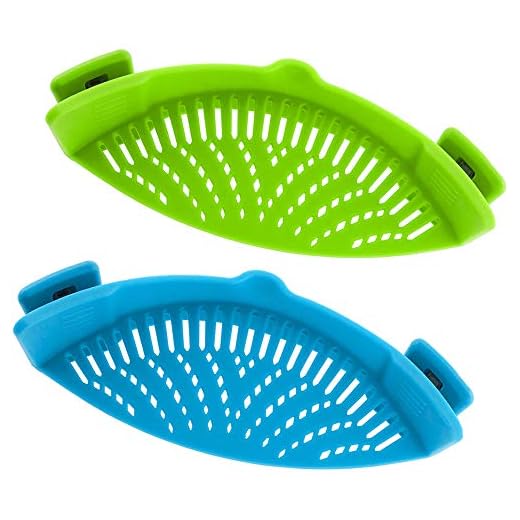 Snap Strainer, DaKuan 2 Packs of Hands-free Clip-on Heat Resistant Colander Pour Spout for Pasta Vegetable Noodles Pot bowl Pan