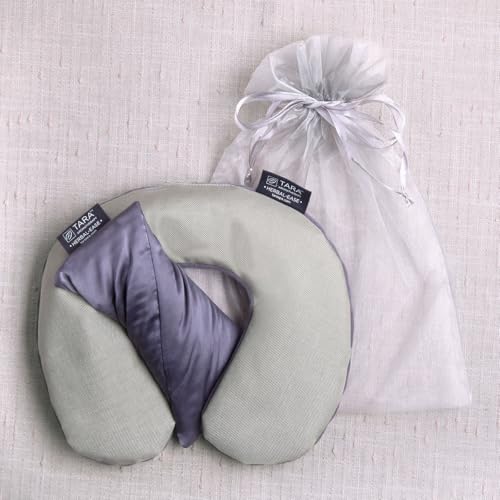 Image of TARA Spa Therapy Herbal-Ease Aromatherapy Pillow Gift Bag Set, Neck + Silk Eye Pillow, Slate Gray