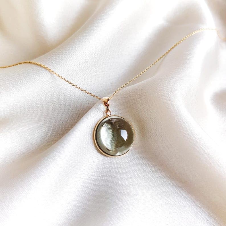 Améthyste verte pendentif argent 925 collier chakra du cœur et guérison - 2