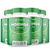 Moringa Powder Capsules - Pure Nutrient-Rich Moringa Powder - A Natural Green Antioxidant Superfood - Supports Energy, Skin Health, Gut Health+ - w/Essential Vitamins & Amino Acids A1 - Pack of 4