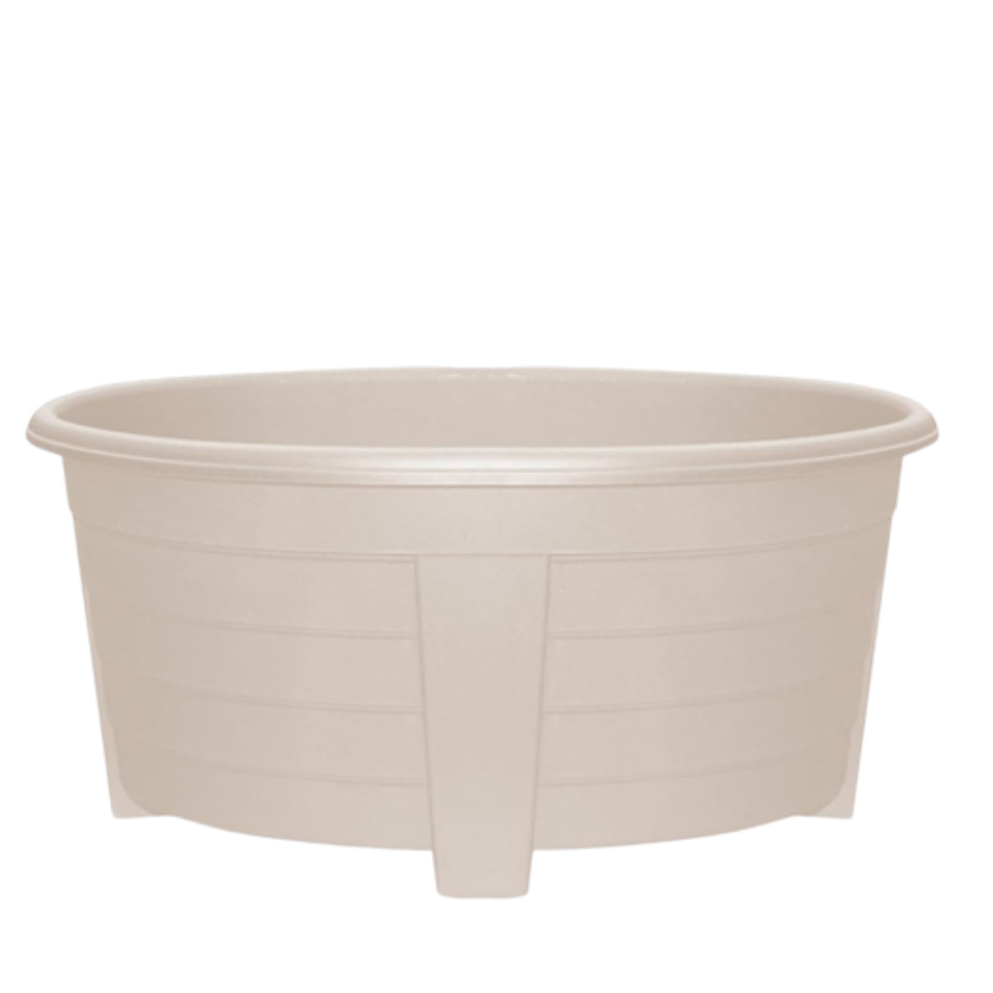 ALEEZ - 55cm Large Oval Planter Pot - Garden Planet Indoor & Outdoor Flower Pot - Plastic Trough, Raised Planter, Pack of 6 Window Herb Flower Box - DIY Drainage Holes (1, Taupe)