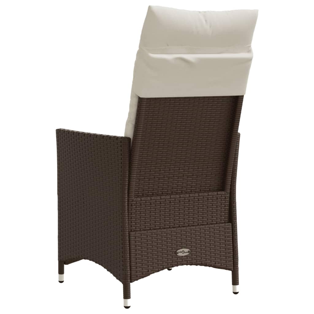Poltrona reclinabile da giardino con cuscini in rattan sintetico marrone Sedie esterne resistenti alle intemperie, poltrone per terrazze, mobili da giardino, poltrone da giardino