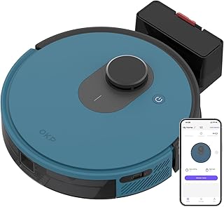 OKP L1 Robot Vacuum Cleaner, 3800pa Suction, 150min Cleaning Time, LDS Smart Navigation, Auto Recharge, Wi-Fi/App/Alexa, R…