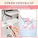 Whaline 6Pcs Valentine's Day Silicone Straws Covers Pink Heart & Red Rose Portable Drinking Straw Tips Cover Straw Protector Topper for 0.4 In Straws, Cup Accessories